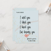 Ich habe dich getroffen, dass ich dich mochte, wen karte (Vorderseite/Rückseite Beispiel)