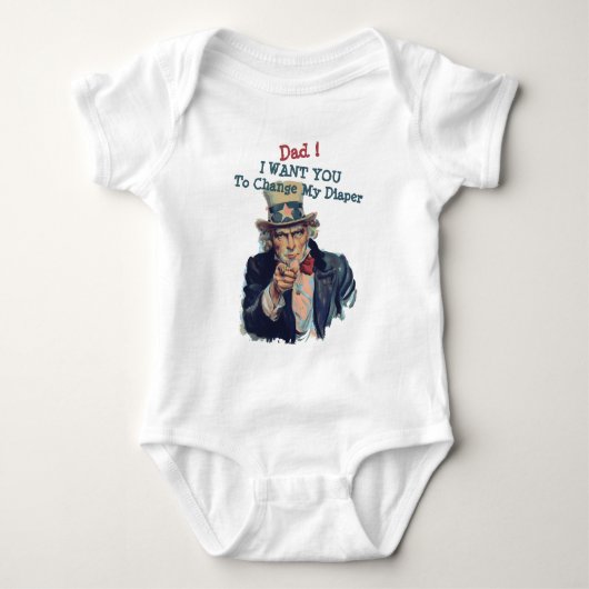 Ich habe dich Gewollt | Niedlich Funny Uncle Sam R Baby Strampler (Vorderseite)