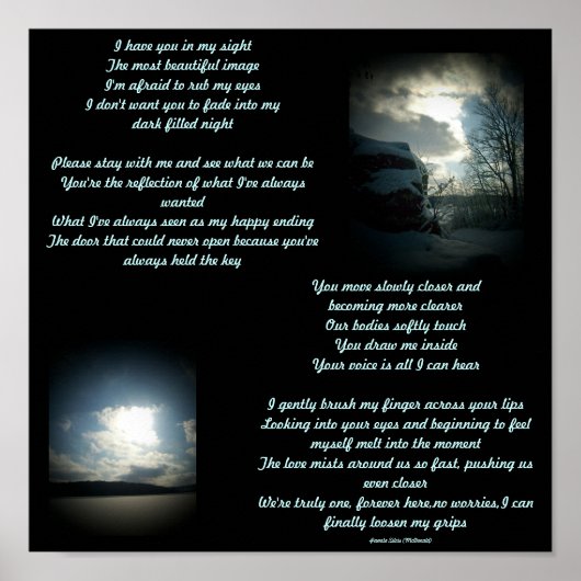 Ich habe dich in Sicht... Poem/Texte Poster. Poster (Vorne)