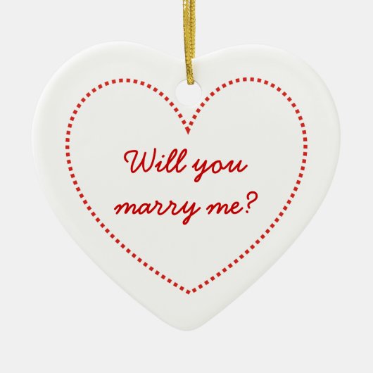 Ich habe dich Liebe. Heiraten Sie mich? Keramikornament (Vorne)