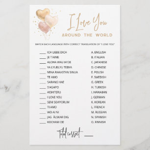 Ich habe dich mit Answers um das Weltspiel Liebe