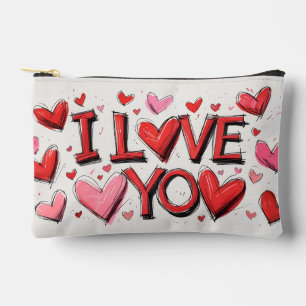Ich habe dich mit viel Herz Liebe Zubehörtasche