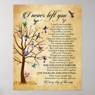 Ich habe dich nie Verlassen Hummingbird Memorial Poster