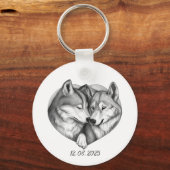 Ich habe dich so sehr Liebe, Wolf Couple Schlüsselanhänger (Rückseite)