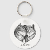 Ich habe dich so sehr Liebe, Wolf Couple Schlüsselanhänger (Rückseite)