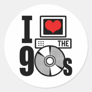 Ich habe die 90er Liebe Runder Aufkleber
