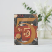 Ich habe die Abbildung 5 in Gold gesehen Postkarte (Stehend Vorderseite)