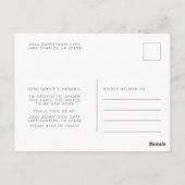 Ich habe die Ankündigung über die Bewegung der Bur Postkarte (Rückseite)