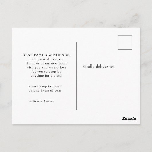 Ich habe die Ankündigung "Umzug des Vogelhauses" Postkarte (Rückseite)