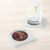 Ich habe die Antworten, die Sie suchen Glasuntersetzer (Schrägansicht)