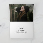 ICH HABE DIE APOLOGIE VERGESSEN DANKESKARTE (Innenseite)