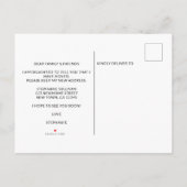 Ich habe die Aquarellfarben-Wildblume verschoben Ankündigungspostkarte (Rückseite)