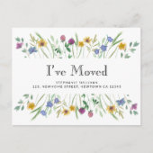 Ich habe die Aquarellfarben-Wildblume verschoben Ankündigungspostkarte (Vorderseite)