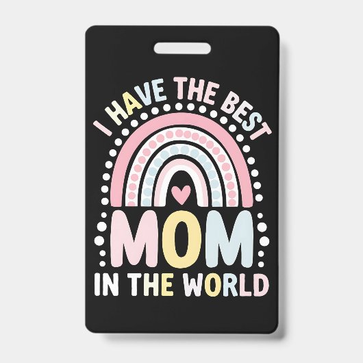 Ich habe die beste Mama in der Welt Boho Regenboge Ausweis (Vorderseite)