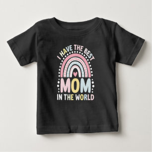 Ich habe die beste Mama in der Welt Boho Regenboge Baby T-shirt
