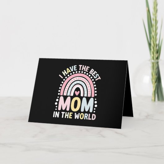 Ich habe die beste Mama in der Welt Boho Regenboge Dankeskarte (Vorderseite)