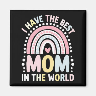 Ich habe die beste Mama in der Welt Boho Regenboge Magnet
