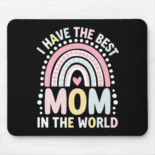 Ich habe die beste Mama in der Welt Boho Regenboge Mousepad (Vorne)
