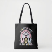 Ich habe die beste Mama in der Welt Boho Regenboge Tasche (Vorderseite)