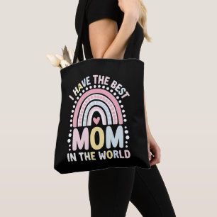 Ich habe die beste Mama in der Welt Boho Regenboge Tasche