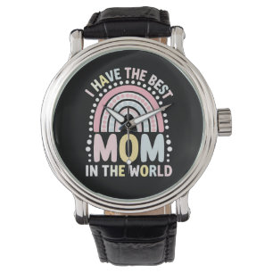 Ich habe die beste Mutter der Welt Boho Regenbogen Armbanduhr