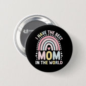 Ich habe die beste Mutter der Welt Boho Regenbogen Button (Vorne & Hinten)