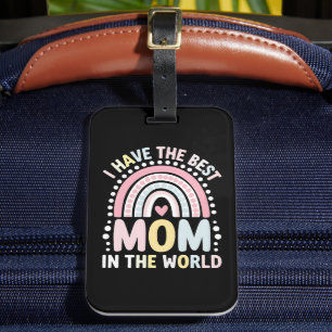 Ich habe die beste Mutter der Welt Boho Regenbogen Gepäckanhänger