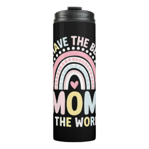 Ich habe die beste Mutter der Welt Boho Regenbogen Thermosbecher