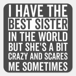 Ich habe die beste Schwester der Welt Quadratischer Aufkleber