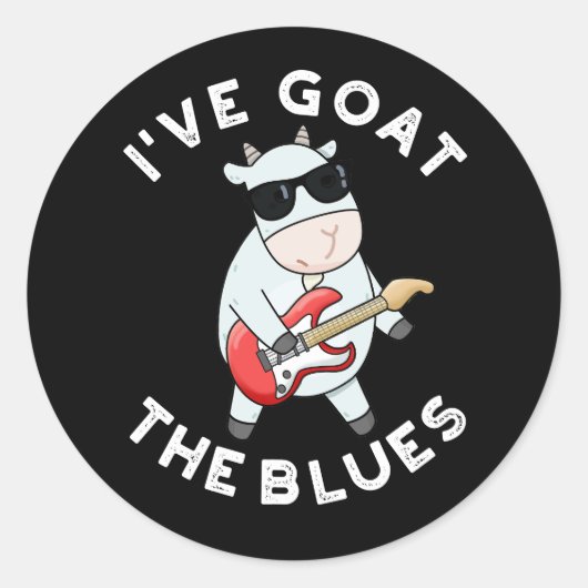 Ich habe die Blues Funny Animal Pun Dark BG Runder Aufkleber (Vorderseite)