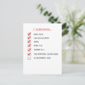 Ich habe die Checkliste überlebt Postkarte (Stehend Vorderseite)