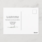 Ich habe die gepunktete Palm-Pflanze verschoben An Postkarte (Rückseite)