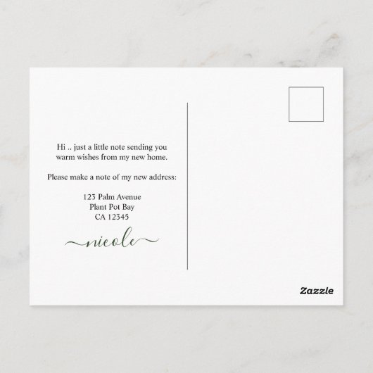 Ich habe die gepunktete Palm-Pflanze verschoben An Postkarte (Rückseite)