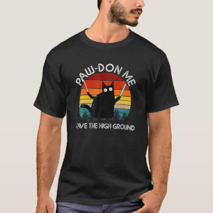 Ich habe die hohe Erde lustige schwarze Katze Retr T-Shirt