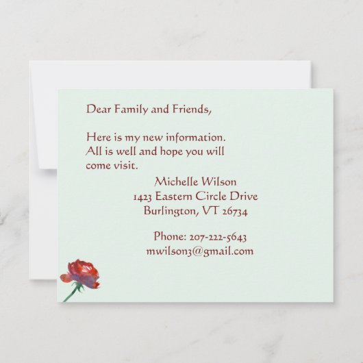 Ich habe die klassische Eukalyptus Elegant Moving Ankündigung (Rückseite)