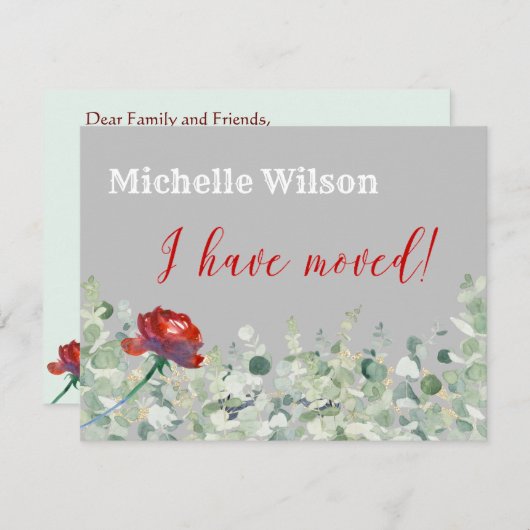 Ich habe die klassische Eukalyptus Elegant Moving Ankündigung (Vorne/Hinten)