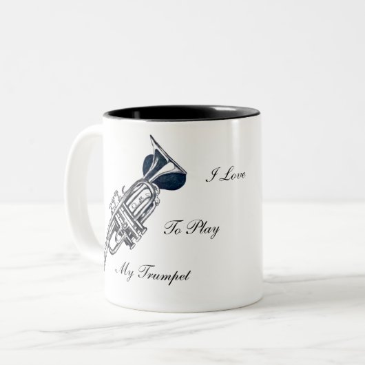 Ich habe die Liebe, meine Trompete zu spielen Zweifarbige Tasse (Vorderseite Links)