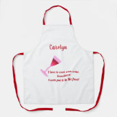 Ich habe die Liebe, mit Wein zu kochen. Wine Glass Schürze (Vorderseite)