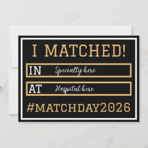 Ich habe die Match Day-Ankündigung erfüllt Einladung