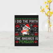 Ich habe die Mathematik die Antwort ist Pinguin Ug Karte (Gelbe Blume)