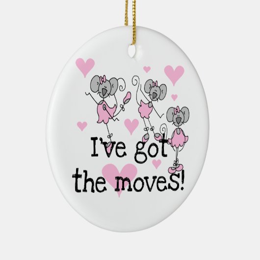 Ich habe die Moves Ballerina T - Shirt und Geschen Keramik Ornament (Rechts)