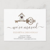 Ich habe die neue Adresse des Schlüsselholzhauses  Ankündigungspostkarte (Vorderseite)