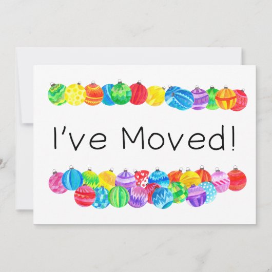 Ich habe die neue Adresse, die Aquarellbaubeln Einladung (Vorderseite)