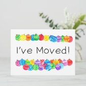 Ich habe die neue Adresse, die Aquarellbaubeln Einladung (Stehend Vorderseite)