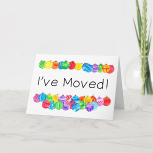 Ich habe die neue Adresse, die Aquarellbaubeln Feiertagskarte