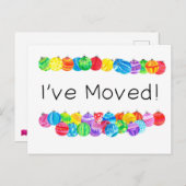 Ich habe die neue Adresse, die Aquarellbaubeln Postkarte (Vorne/Hinten)