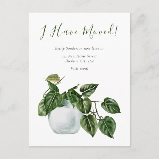 Ich habe die neue Zuhause umgestellt Ankündigungspostkarte (Vorderseite)