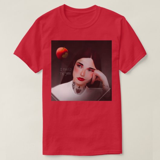 Ich habe die Schlange Eva getäuscht T-Shirt (Design vorne)