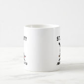 Ich habe die Stabilität, um die lustige schwarze K Kaffeetasse (Mittel)