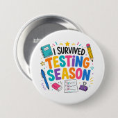 Ich habe die Testphase Schulhumor überlebt Button (Vorne & Hinten)